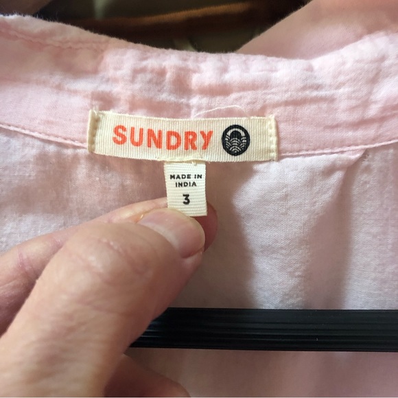 Pink Sundry Button Down Sz 3 - Picture 5 of 11